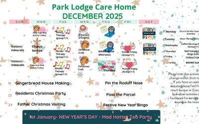 December 2025 Park Lodge Calendar